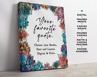 Custom Quote Print, Framed Wall Art, Personalized Text