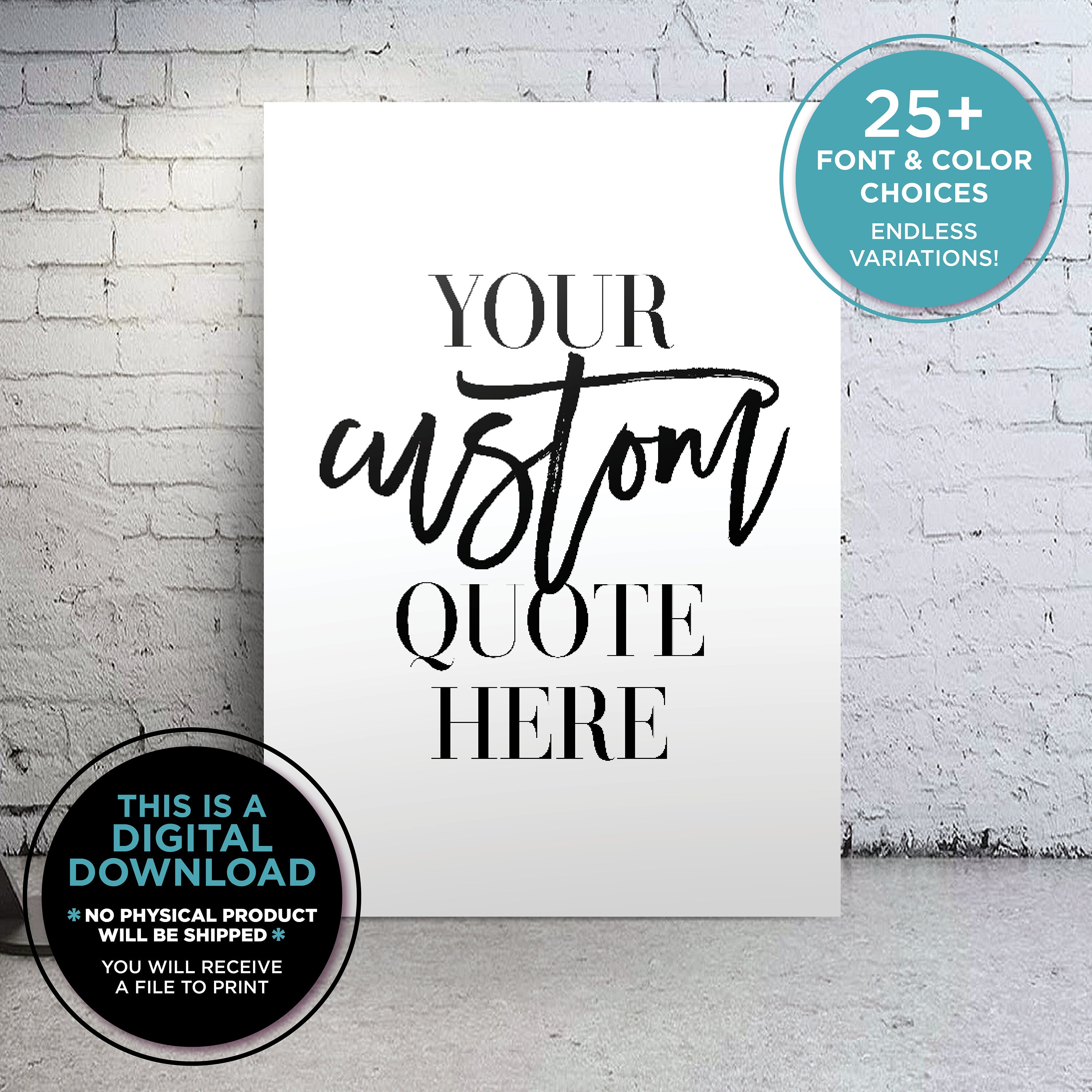 Custom Printable Quote Personalized Wall Art Custom Text Etsy Australia