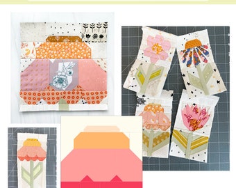 Coneflower FPP Pattern - PDF Download - Foundation Paper Piecing