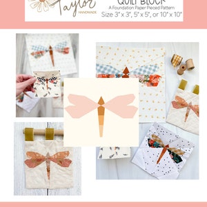 Dragonfly FPP Pattern - PDF Download - Foundation Paper Piecing