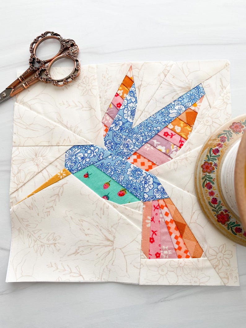 Hummingbird FPP Pattern - PDF Download - Foundation Paper Piecing - Etsy