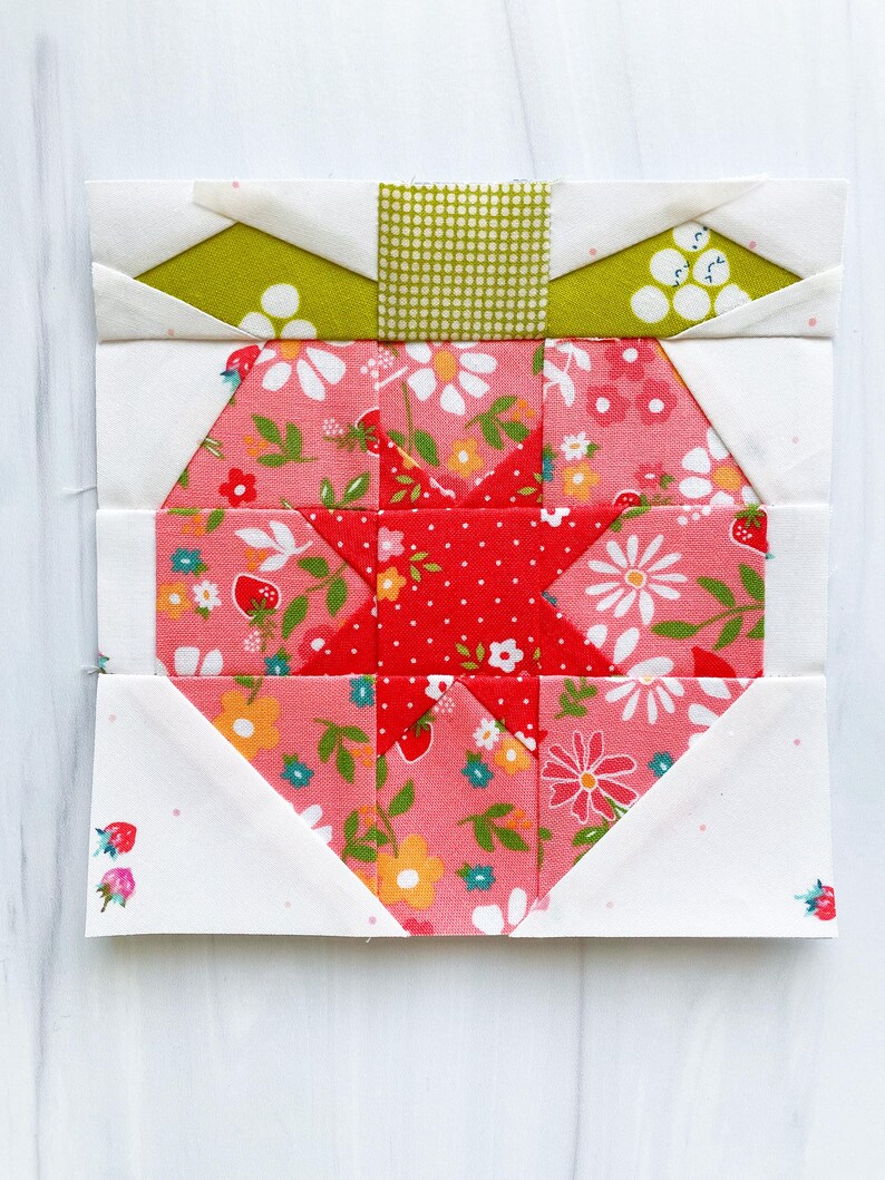 Fpp Pattern Design Strawberry FPP Pattern - PDF Download - Foundation Paper Piecing - Etsy
