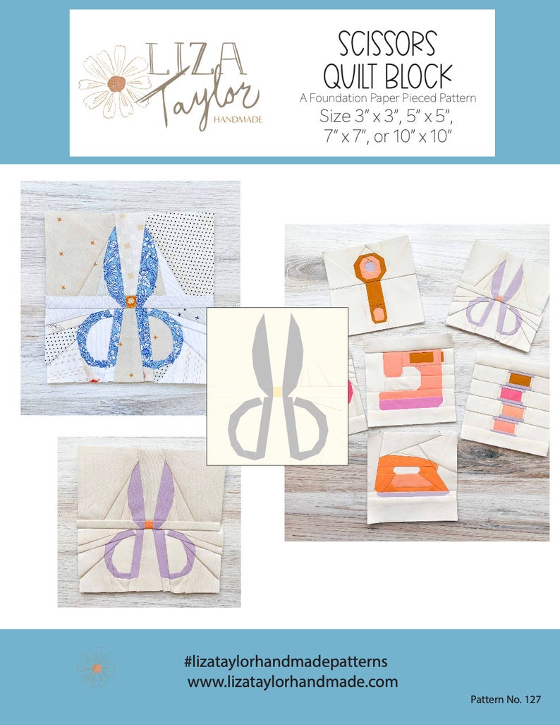 Scissors FPP Pattern - PDF Download - Foundation Paper Piecing - Etsy