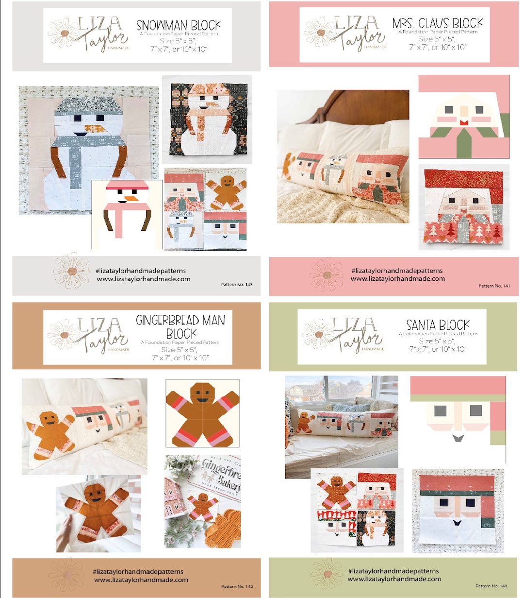 4 Pattern Bundle FPP Patterns - Holiday Collection - PDF Download ...