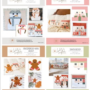 4 Pattern Bundle FPP Patterns - Holiday Collection - PDF Download - Foundation Paper Piecing