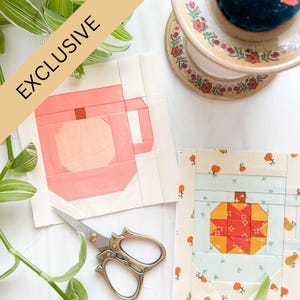 Pumpkin Mug FPP Pattern - PDF Download - Foundation Paper Piecing