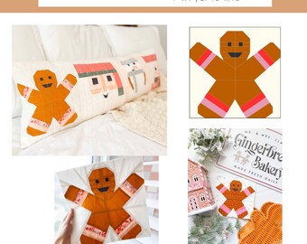 Gingerbread Man FPP Pattern - PDF Download - Foundation Paper Piecing