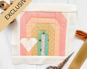 Rainbow Heart FPP Pattern - PDF Download - Foundation Paper Piecing