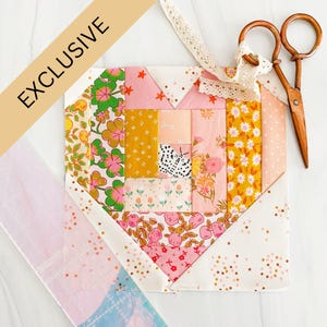 Modello Log Cabin Heart FPP - Download PDF - Foundation Paper Piecing