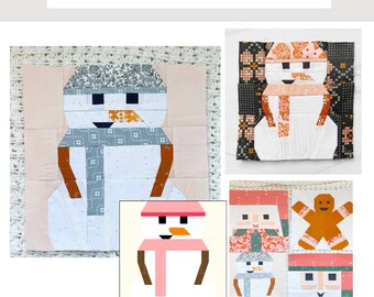 Snowman FPP Pattern - PDF Download - Foundation Paper Piecing