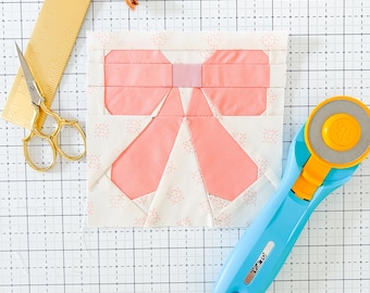 Mönster för sammanbunden rosett - PDF-nedladdning - Foundation Paper Piecing