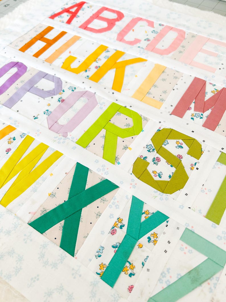 Alphabet FPP Pattern - PDF Download - Foundation Paper Piecing - Etsy