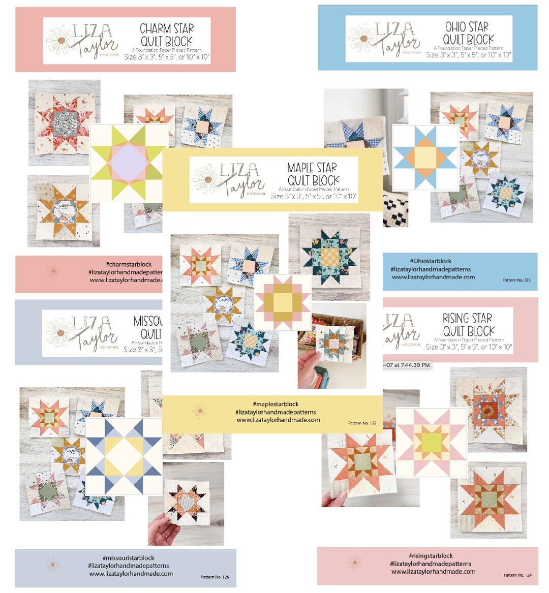 STAR 5 Pattern Bundle - Star Blocks - PDF Download - Etsy