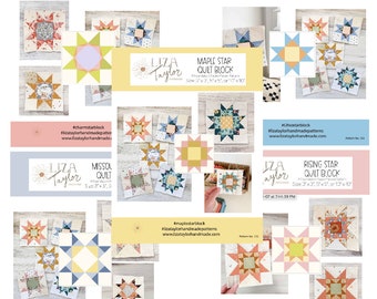 STAR 5 Pattern Bundle - Star Blocks - PDF Download