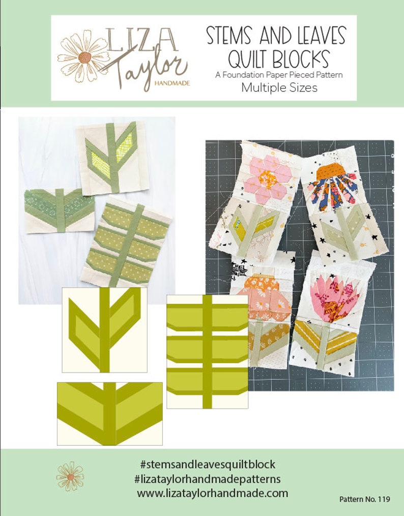 Stems Pattern Form Stems and Leaves FPP Pattern - PDF Download - Foundation Paper Piecing ...