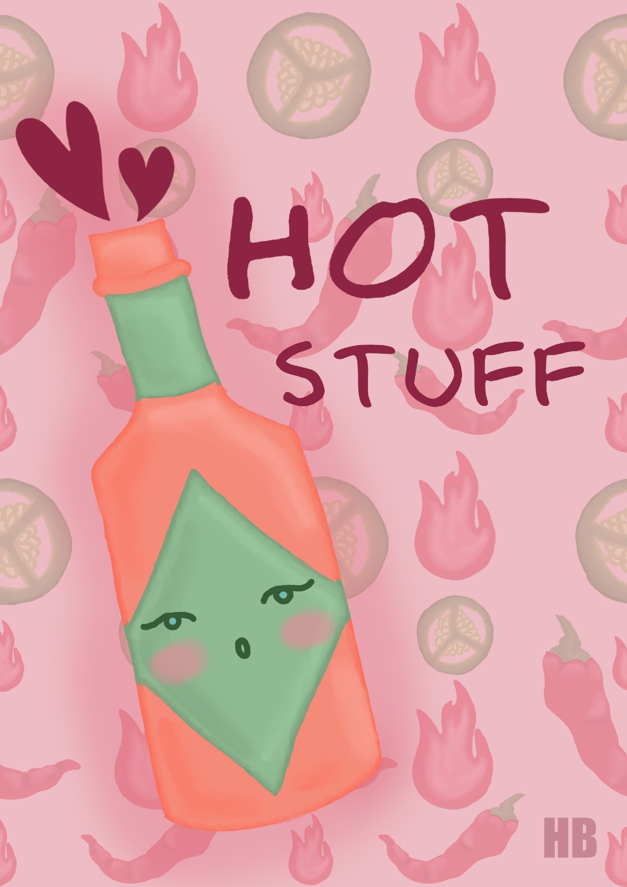 Hot stuff hot sauce Valentines Day card Etsy