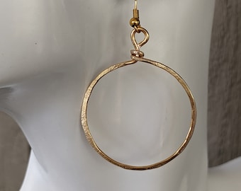 1.5" gold hoop, women's earrings, handmade jewelry, gift for her, birthday