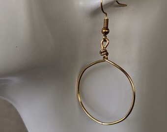 1" gold hoop, women's earrings, handmade jewelry, gift for her, birthday