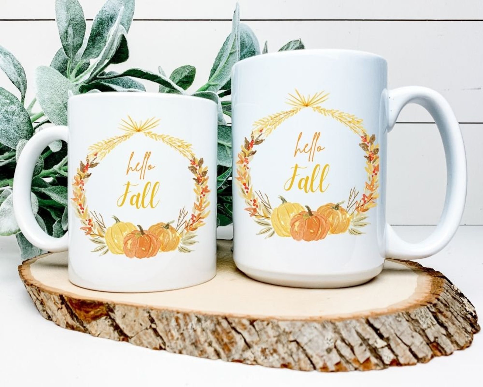 Hello Fall Cup Fall Mug Autumn Cup Holiday Cup Fall Décor Etsy