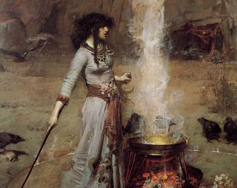 The Magic Circle by John William Waterhouse 100% Hand Painted Oil Painting Reproduction