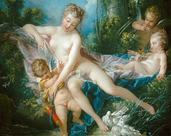 Venus Consoling Love by Francois Boucher 100% Hand Painted Oil Painting Reproduction