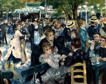 Dance at The Moulin De La Galette by Pierre-Auguste Renoir 100% Hand Painted Oil Painting Reproduction