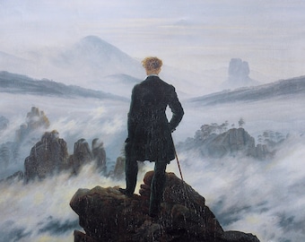 The Wanderer Above the Sea of Fog by Caspar David Friedrich 100% Hand Painted Oil Painting Reproduction