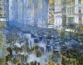 Fifth Avenue in Winter by Childe Hassam 100% Hand Painted Oil Painting Reproduction