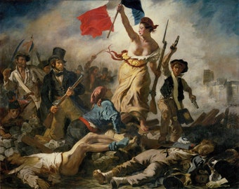 The Liberty Leading the People by Eugene Delacroix 100% Hand Painted Oil Painting Reproduction