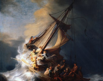 The Storm on the Sea of Galilee by Rembrandt 100% Hand Painted Oil Painting Reproduction