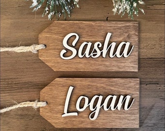 Stocking Tags | Wooden Stocking Tag | Name Tag | Personalized Tag | Gift Tag | Christmas Stocking | Christmas Gift Tag | Holiday Tags