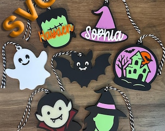 Etiquetas de Halloween | Arquivo a Laser | SVG de Halloween | SVG | Download Digital | Etiqueta de Fantasma | Etiqueta de Morcego | Assombrado | Cesta de Boo | Etiqueta de Monstro | Halloween