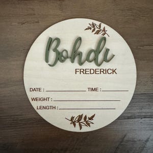 Geboortekaartje | Naambordje | Pasgeboren fotorekwisiet | Babynaambordje | Pasgeboren bord | Geboortestatistieken | Houten geboortekaartje