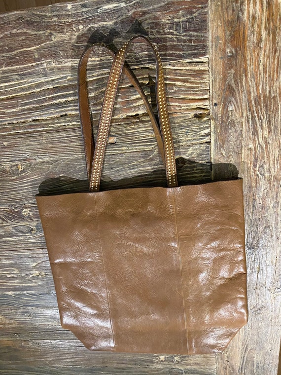 AND/OR Tan Leather Tote