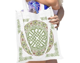 Custom Celtic Artwork Tote Bag, Celtic Knots Tote Bag, Celtic Artwork Bag, Women's Celtic Bag, Celtic Gift Ideas for Her, Medium Custom Tote