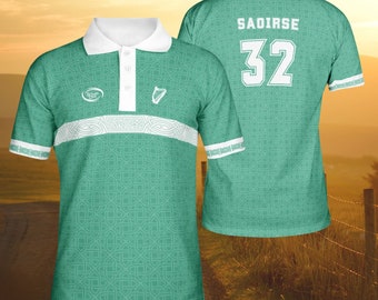 Saoirse Irland 32 grün-weißes Poloshirt, patriotisches irisches Freiheitsshirt, irische republikanische Eire 32 irische Einheit, Irland stolze Geschenkideen