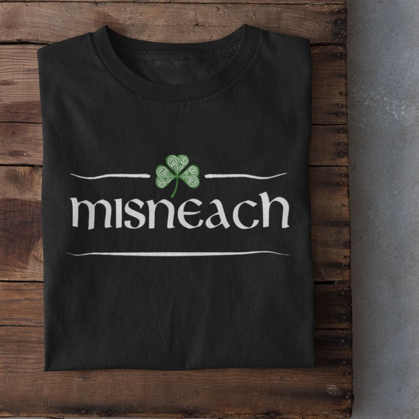 Misneach Irish Courage, Irish Language Saying Shirt, Irish Heritage T-shirt, Irish and Proud, Irish History and Culture Gifts, Ogham Script