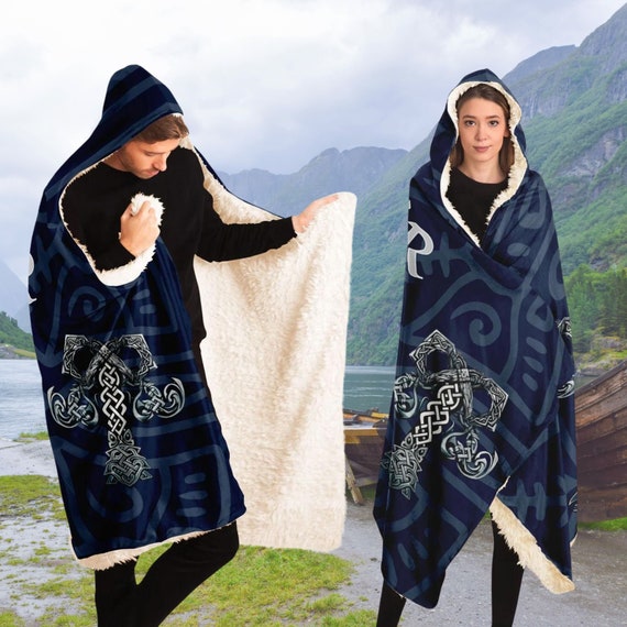 Fenrir Viking Wolf Hooded Blanket Viking Styled Wearable Blanket Viking Mythology Inspired Viking Culture Gifts Ragnarok Viking Style Etsy