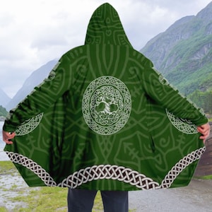 Celtic Tree of Life Cloak, Norse Yggdrasil Tree of Life Cape, Over sized Snug Cloak, Viking Clothing, Custom Norse Cloak, Celtic Design Top