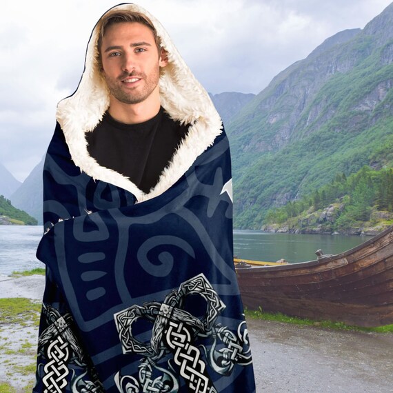 Fenrir Viking Wolf Hooded Blanket Viking Styled Wearable Blanket Viking Mythology Inspired Viking Culture Gifts Ragnarok Viking Style Etsy