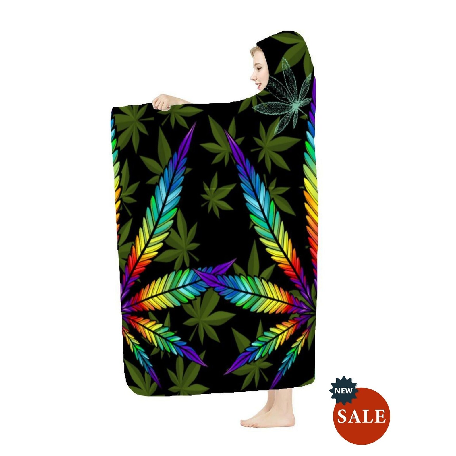Cannabis Leaves Hooded Blanket Custom Weed Blanket Cannabis Etsy