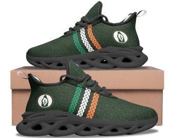 1916 Easter Rising, Easter Lily Irish Style Sneakesr, Celtic Knot Irish Tricolor Trainers, Ireland Proud, Irish Pride Custom Bounce Shoes