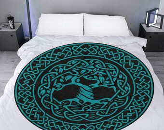 Bedding for Fans for Him Father's Day Custom Wicca Blanket Gift for Halloween Halloween Fleece Blanket Gift Tree of Life Wicca Blanket Bedding for Fans for Him Father's Day Custom Wicca Blanket Gift for Halloween Halloween Fleece Blanket Gift Tree of Life Wicca Blanket
