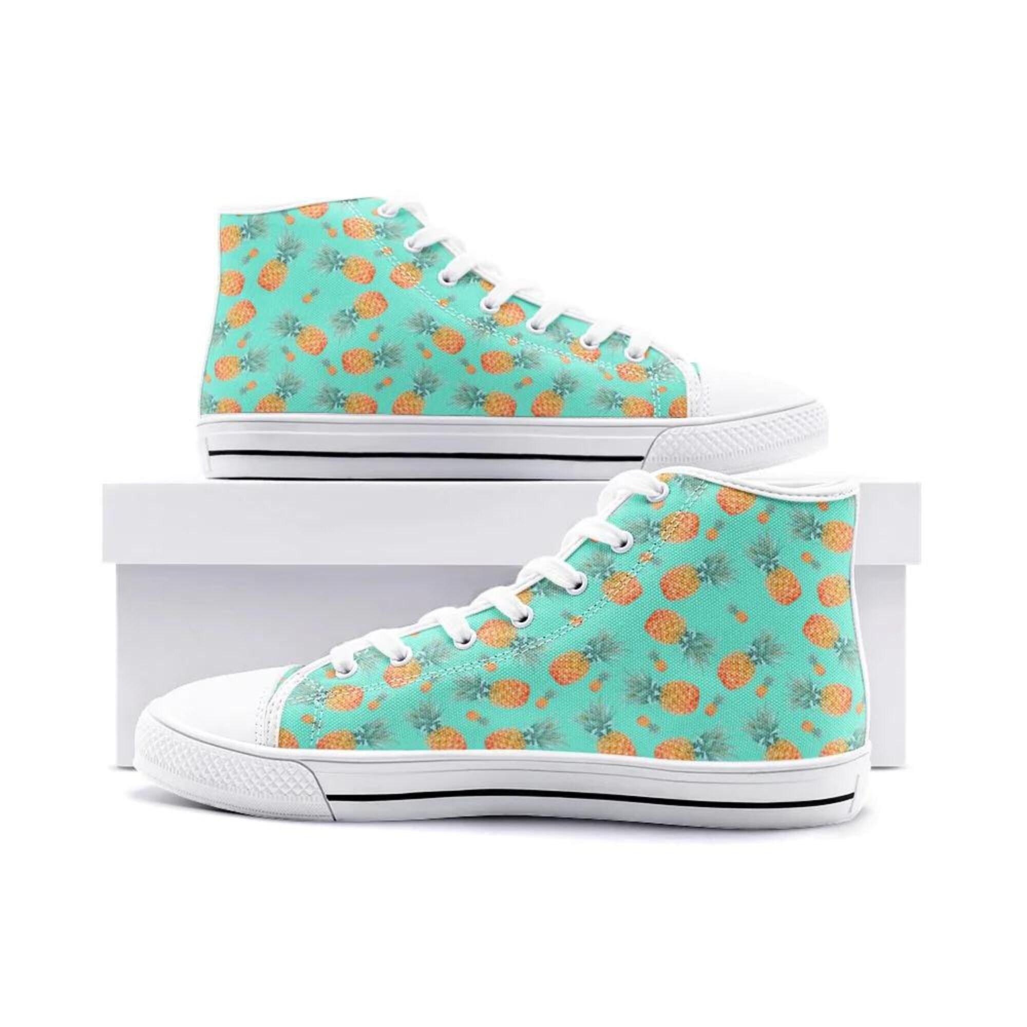 Pineapple Shoes Cute Pineapple High Tops Pineapple Pattern Sneakers Shoes With Pineapple Pineapple Women Shoes Pineapple Men Shoes Etsy UK