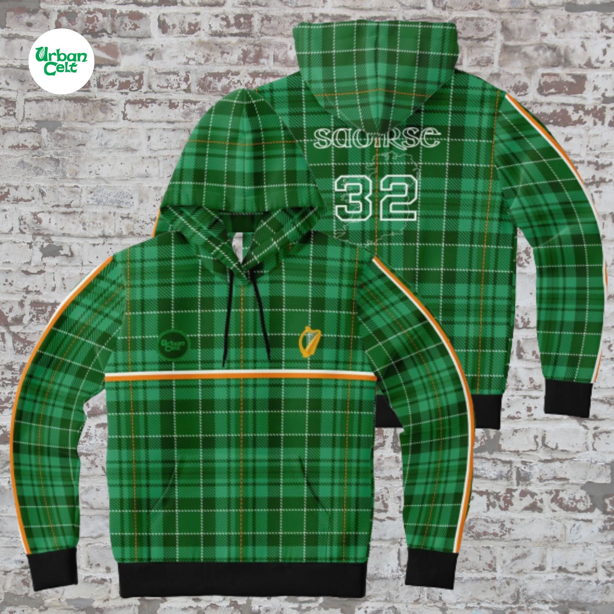 Boston Celtics Nike Hoodie Mens Large Full Zip Green Plaid Irish Shamrock  Jacket