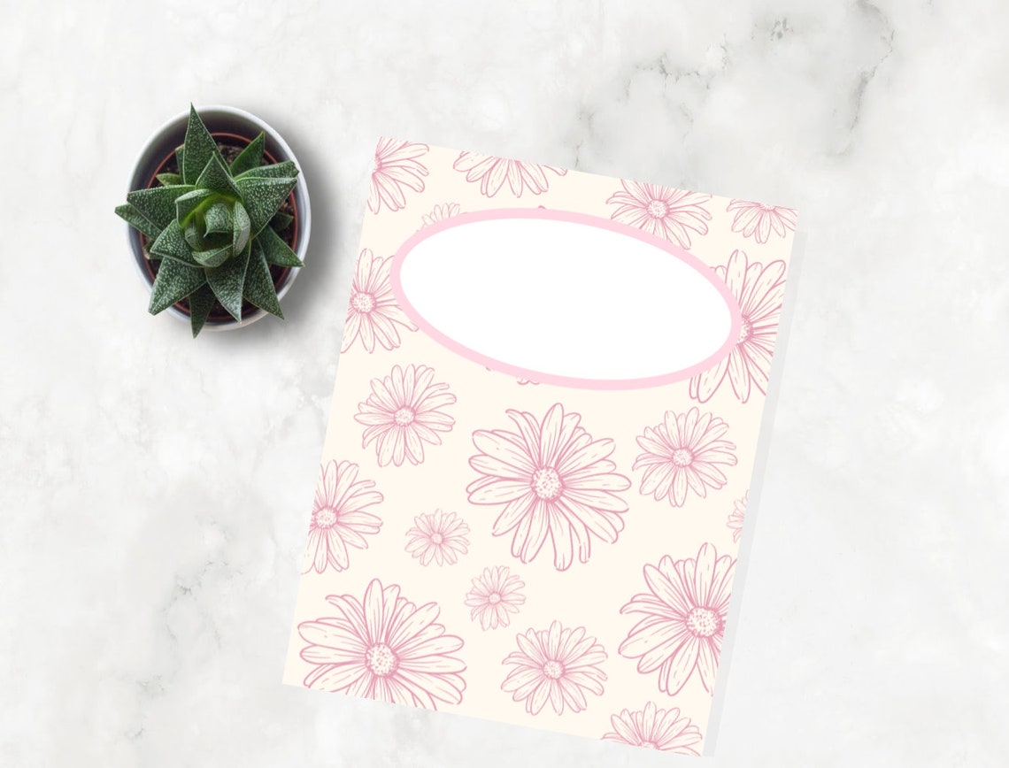 Printable Flower Binder Cover 8.5in x 11in Printable PDF Etsy