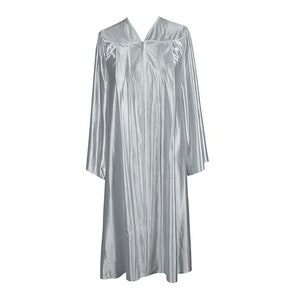 Shiny Silver Gown | Sizes 4'6 - 6'11 | Academic Regalia or Choir Robe | Associates Bachelors Graduation or Choir Gown Church Robe