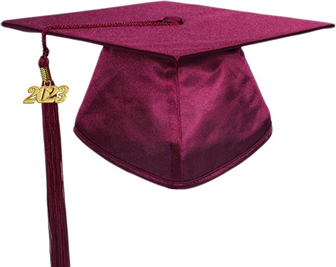 Shiny Light Blue Graduation Cap With Tassel 2025 Date Drop | Blank Grad ...