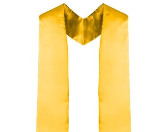 Gold Satin Graduation Stole for Adults | Grad Sash | Choir or Clergy Stoles | Pointed Stoles for Graduation 2023, Church Stole