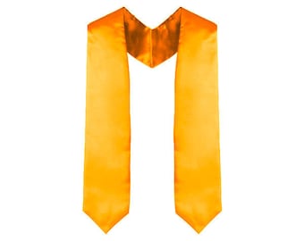 Orange Satin Graduation Stole for Adults | Grad Sash | Choir or Clergy Stoles | Pointed Stoles for Graduation 2023, Church Stole